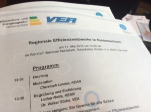 Auszug aus dem Programm der VEA Veranstaltung zu Regionalen Energieeffizienz-Netzwerken