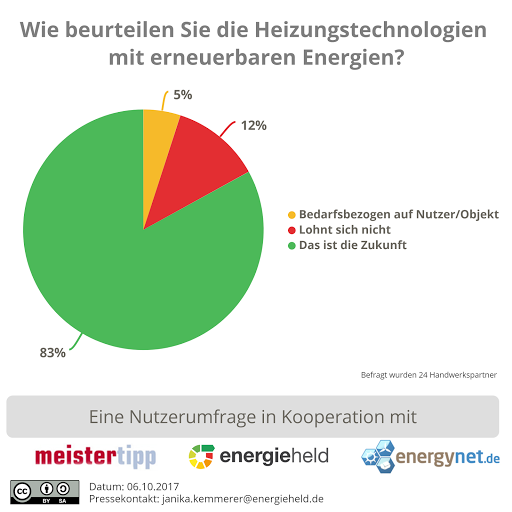 Handwerker beurteilen Heizungstechnologien mit erneuerbaren Energien